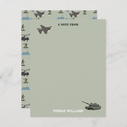 軍 ミリタリー カモフラージュ 緑 カモ 誕生日 ノートカード (正面/裏面)