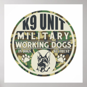 軍K9単位の作業犬 ポスター