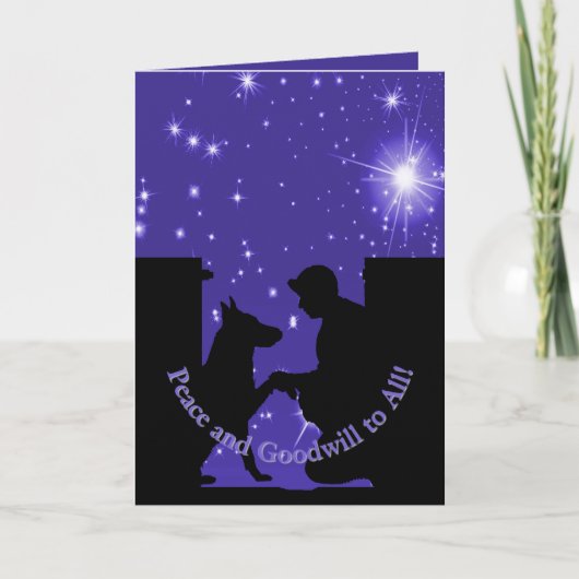 軍K9扱う人および親友のクリスマス シーズンカード (正面)