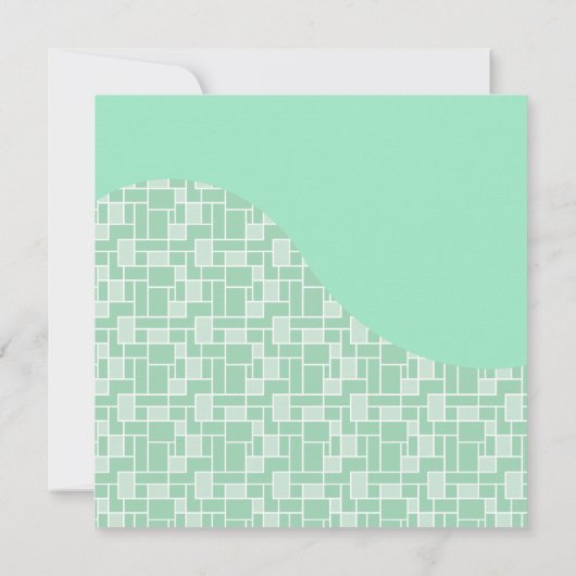 軟かわいらし造ミント緑波瓦型贈答品 招待状 (裏面)