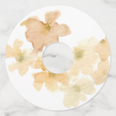 *~* 軟らかな抽象的なピーチベージュの花の水彩 ワイングラスタグ (裏面)