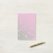 軟勾配モンステラ熱帯葉モノグラム ポストイット (デスク上)