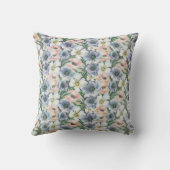 軟水色パステルフローラ パーソナライズされた クッション (裏面)