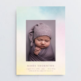 軟水色光縁ど虹ベビー誕生 案内状