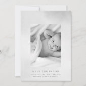 軟水色写真縁どベビー誕生発表 案内状 (正面)