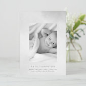 軟水色写真縁どベビー誕生発表 案内状 (スタンド正面)