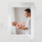 軟水色写真縁どベビー誕生発表 案内状 (裏面)