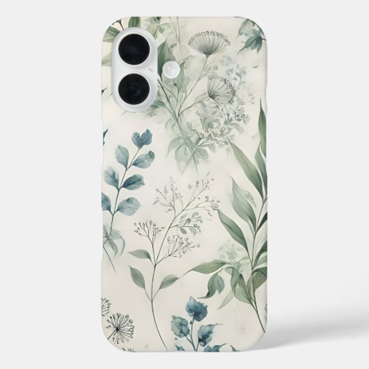 軟水色植物模様 Case-Mate iPhoneケース (裏面)