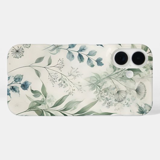 軟水色植物模様 Case-Mate iPhoneケース (裏面 (横))