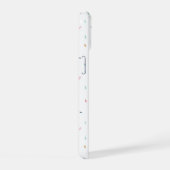 軟水色紙吹雪パターン iPhone 15ケース (右側面)