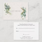 軟水色緑金ゴールド贈与証書 名刺 (正面/裏面)