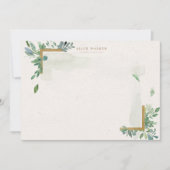 軟水色金ゴールド緑色文房具ノートカード ノートカード (正面)