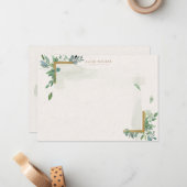 軟水色金ゴールド緑色文房具ノートカード ノートカード (正面/裏面インサイチュ)