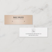 軟真珠赤面桃スタッドイヤリング表示ロゴ スキニー名刺 (正面/裏面)