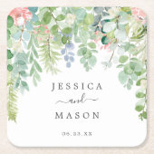 軟緑結婚のコースター スクエアペーパーコースター (正面)