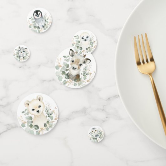 軟質冬北極動物緑の金ゴールドリース コンフェッティ (グループ)