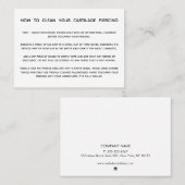 軟骨穿刺のためのアフターケアの指示 名刺 (正面/裏面)