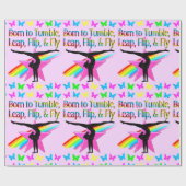 転かわいらし落する体操少女 ラッピングペーパー (フラット)