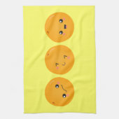 転がっているかわいいのオレンジ キッチンタオル (縦)