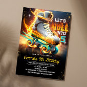 転がのスケートファイア誕生日パーティーの招待状 招待状