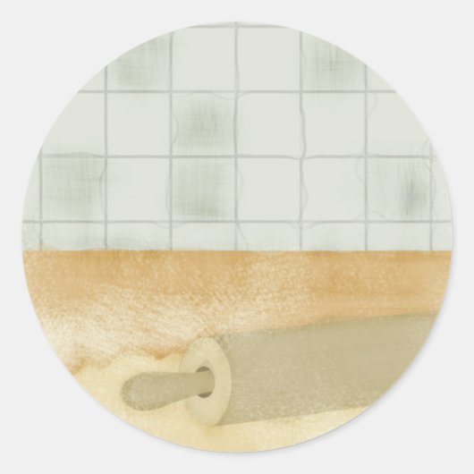 転がのピン生地の小麦粉キッチンベーキングギフトステッキ ラウンドシール (正面)