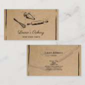 転がのピン&ウィスクカップケーキベーカリークラフト紙 名刺 (正面/裏面)