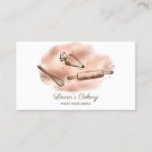 転がのピン&ウィスクカップケーキベーカリードリップ金ゴールド 名刺 (正面)