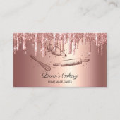 転がのピン&ウィスクカップケーキベーカリードリップ金ゴールド 名刺 (正面)