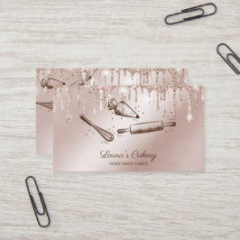 転がのピン&ウィスクカップケーキベーカリードリップ金ゴールド 名刺