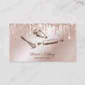 転がのピン&ウィスクカップケーキベーカリードリップ金ゴールド 名刺 (正面)