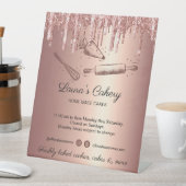 転がのピン&ウィスクカップケーキベーカリードリップ金ゴールドB 台座サイン (インサイチュ)