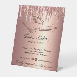 転がのピン&ウィスクカップケーキベーカリードリップ金ゴールドB 台座サイン