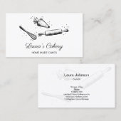 転がのピン&ウィスクカップケーキベーカリー白黒 名刺 (正面/裏面)