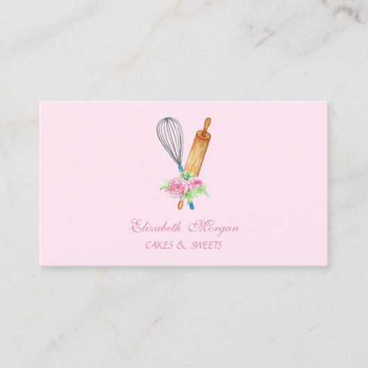 転がのピン、ウィスク、花ベーカリー 名刺 (正面)