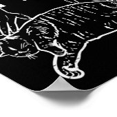 転がの太っおもしろいた猫 ポスター (角)