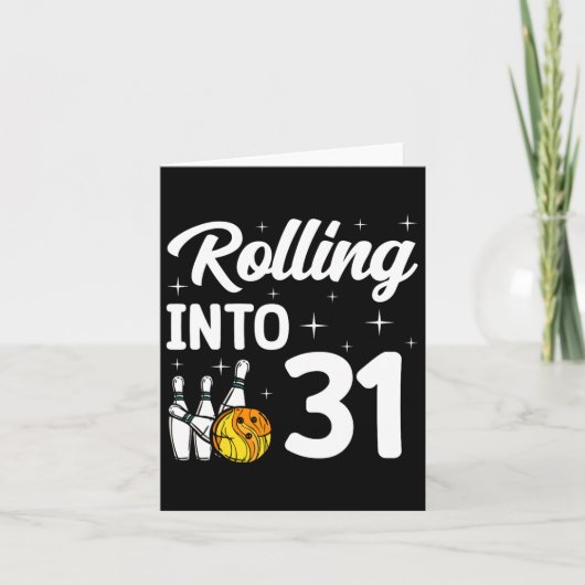 転がの31へのボーリング31誕生日 カード (正面)
