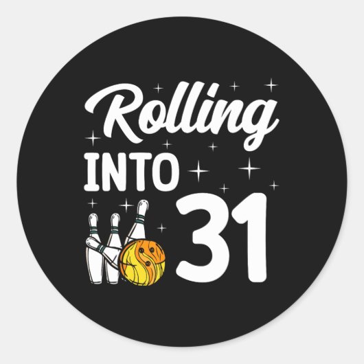 転がの31へのボーリング31誕生日 ラウンドシール (正面)
