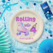 転がの4 |ローラスケート誕生祝い ペーパープレート (パーティー)