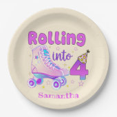 転がの4 |ローラスケート誕生祝い ペーパープレート (正面)