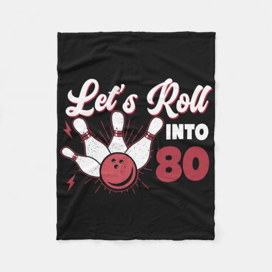 転がの80ボーリング80誕生日1 フリースブランケット (正面)