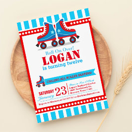 転がよ！ブルーローラスケートスポーツ誕生日 招待状