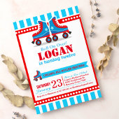 転がよ!ブルーローラスケートスポーツ誕生日 招待状