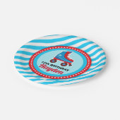 転がよ!ローラスケートスポーツ誕生日 ペーパープレート (アングル)