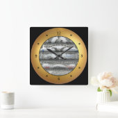 転がられた米国Currency~Silver Certificates~Vintage~ スクエア壁時計 (ホーム)