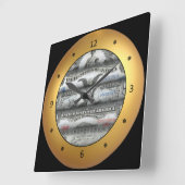 転がられた米国Currency~Silver Certificates~Vintage~ スクエア壁時計 (傾斜)