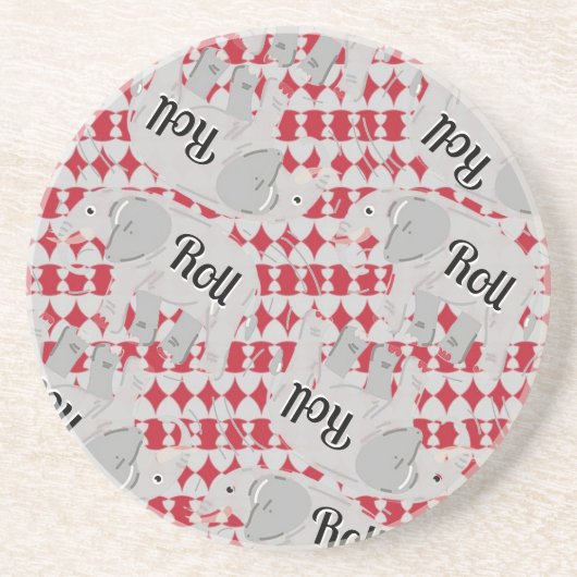 「転がり続けるゾウ」セラミックコースター コースター (正面)