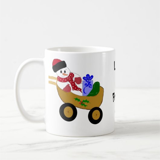 転がる雪だるま コーヒーマグカップ (左)