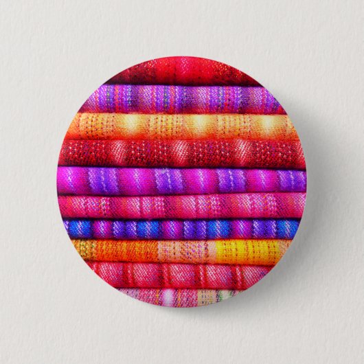 転がカラフル織物 缶バッジ (正面)