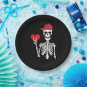 転がスケルトンハンズハートバレンティンズデイスカル ペーパープレート (パーティー)