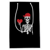 転がスケルトンハンズハートバレンティンズデイスカル ミディアムペーパーバッグ (正面)